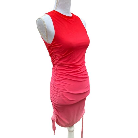 BB Dakota Steve Madden Deep Skies Dress Bodycon Sleeveless Ombre Hibiscus Small - Picture 5 of 14